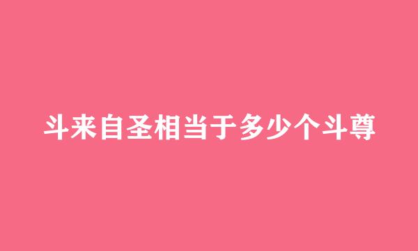 斗来自圣相当于多少个斗尊