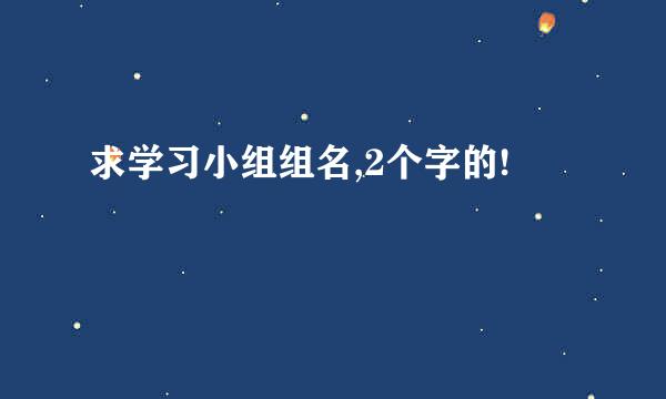 求学习小组组名,2个字的!