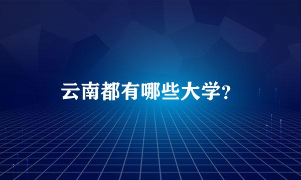 云南都有哪些大学？