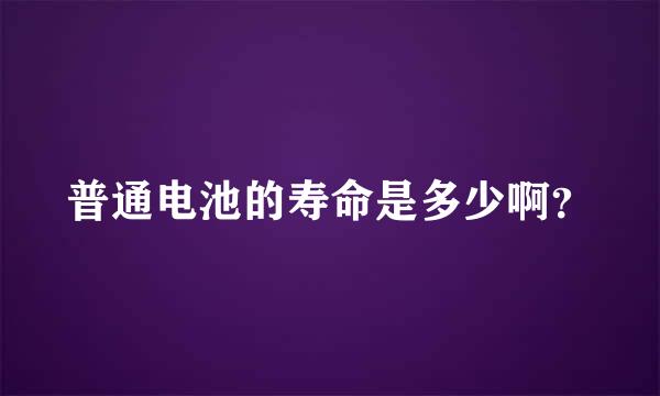 普通电池的寿命是多少啊？