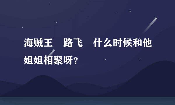 海贼王 路飞 什么时候和他姐姐相聚呀？