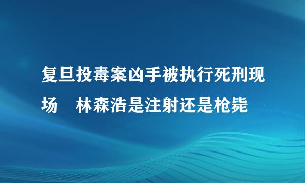 复旦投毒案凶手被执行死刑现场 林森浩是注射还是枪毙