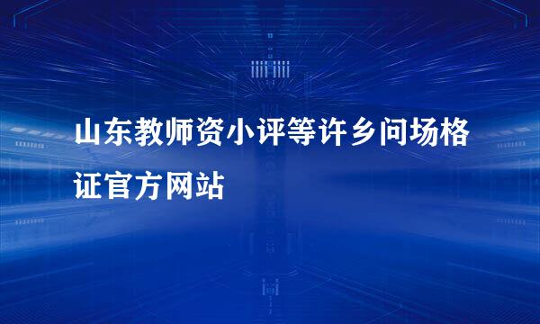 山东教师资小评等许乡问场格证官方网站