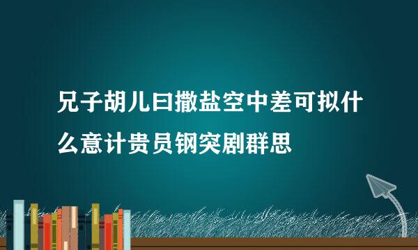 兄子胡儿曰撒盐空中差可拟什么意计贵员钢突剧群思