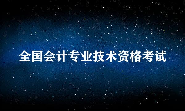 全国会计专业技术资格考试