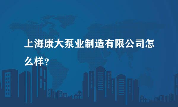 上海康大泵业制造有限公司怎么样？