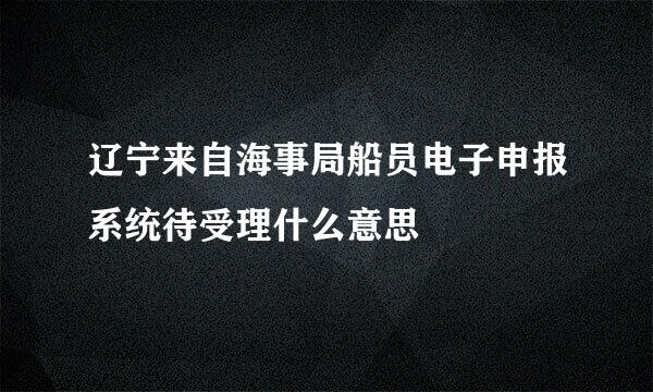 辽宁来自海事局船员电子申报系统待受理什么意思