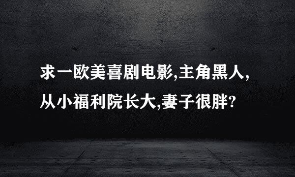 求一欧美喜剧电影,主角黑人,从小福利院长大,妻子很胖?