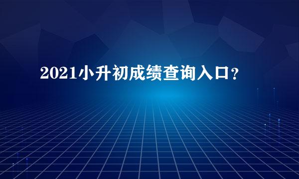 2021小升初成绩查询入口？