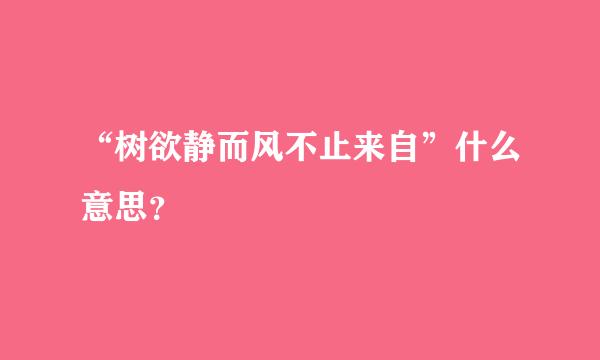 “树欲静而风不止来自”什么意思？