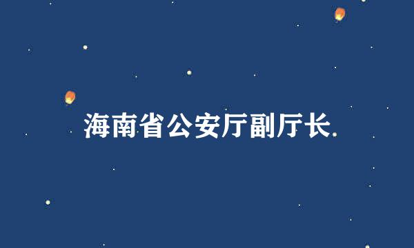 海南省公安厅副厅长