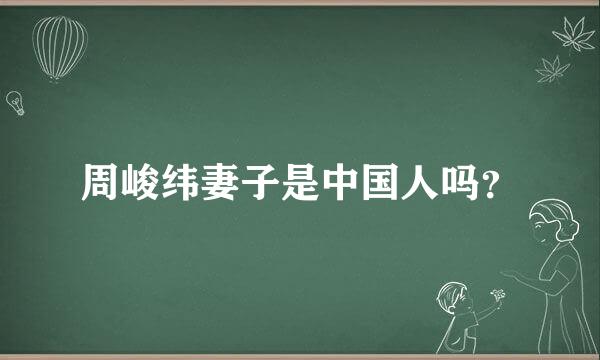 周峻纬妻子是中国人吗？