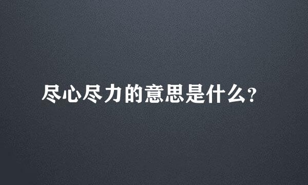 尽心尽力的意思是什么？