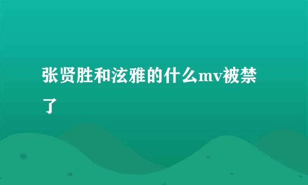 张贤胜和泫雅的什么mv被禁了