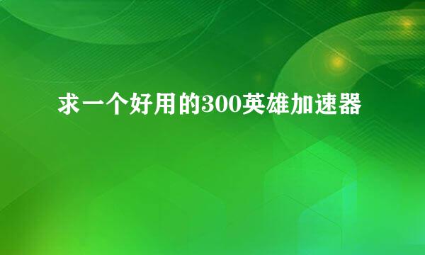 求一个好用的300英雄加速器