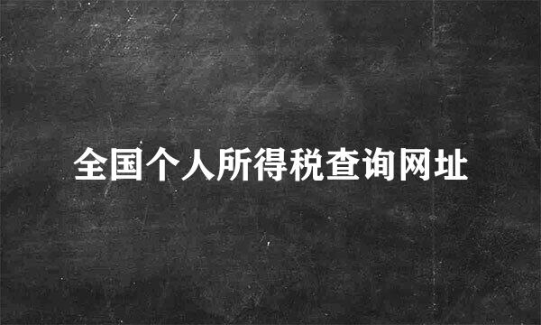 全国个人所得税查询网址