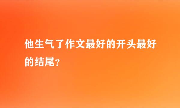 他生气了作文最好的开头最好的结尾？