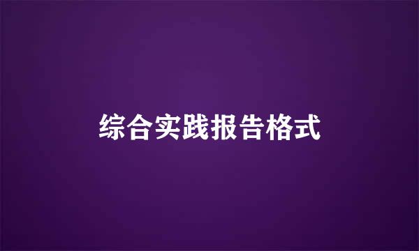 综合实践报告格式