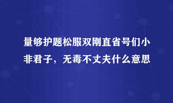 量够护题松服双刚直省号们小非君子，无毒不丈夫什么意思