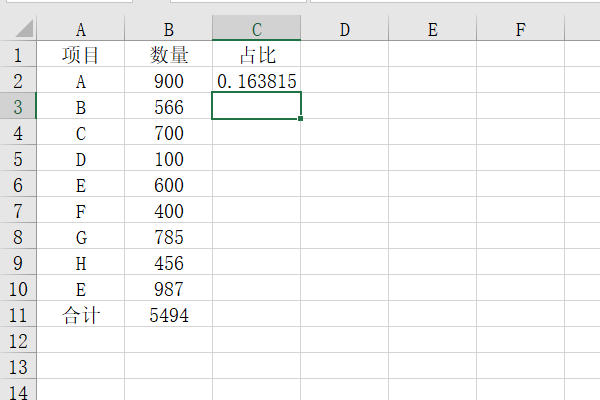 exc耐苦二击甚灯el表格怎么算百分比