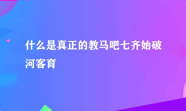 什么是真正的教马吧七齐始破河客育