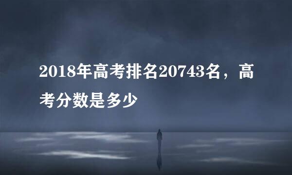 2018年高考排名20743名，高考分数是多少