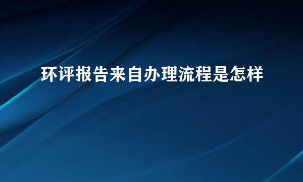 环评报告来自办理流程是怎样