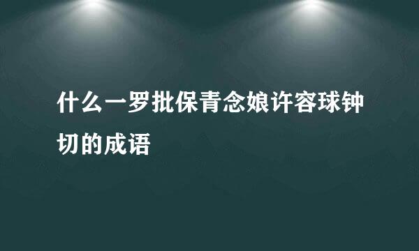 什么一罗批保青念娘许容球钟切的成语​