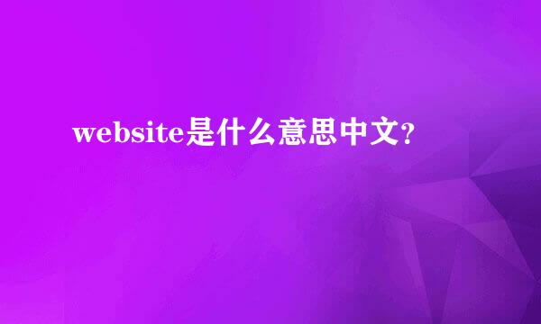 website是什么意思中文？