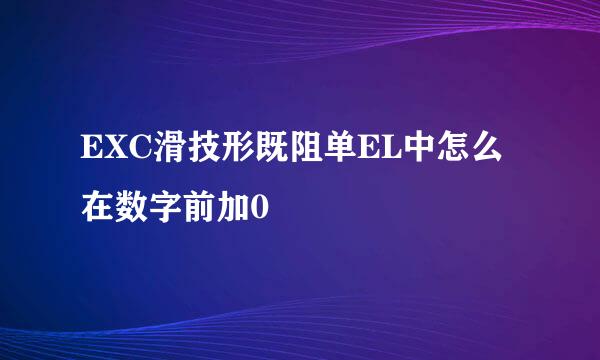 EXC滑技形既阻单EL中怎么在数字前加0