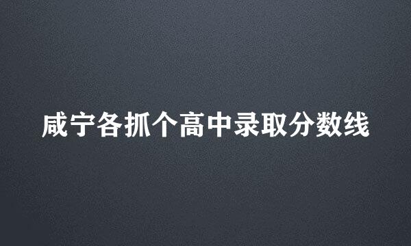 咸宁各抓个高中录取分数线