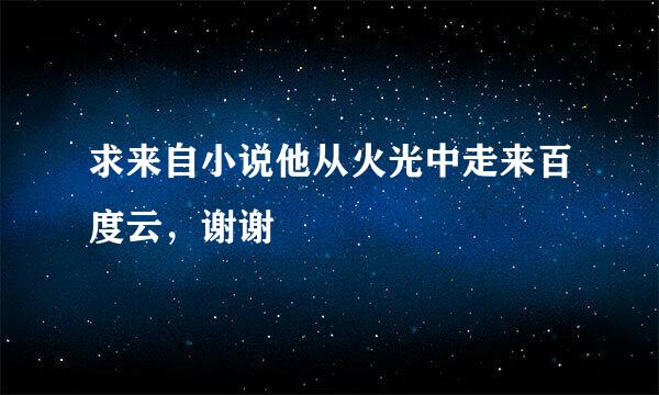 求来自小说他从火光中走来百度云，谢谢