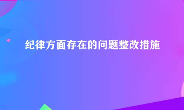 纪律方面存在的问题整改措施