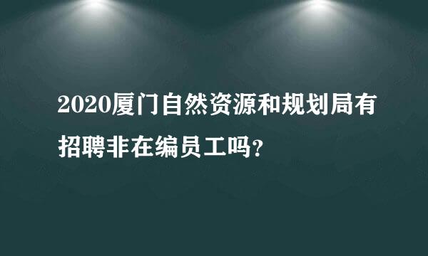 2020厦门自然资源和规划局有招聘非在编员工吗？