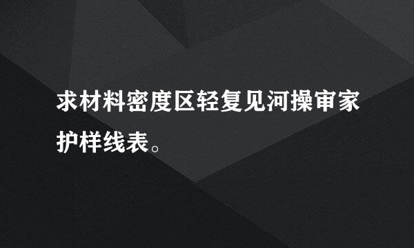 求材料密度区轻复见河操审家护样线表。