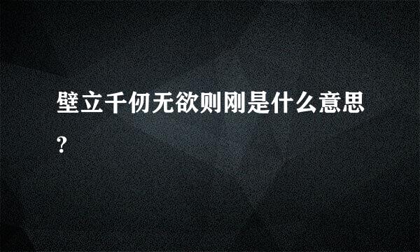 壁立千仞无欲则刚是什么意思?