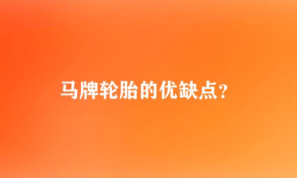 马牌轮胎的优缺点？