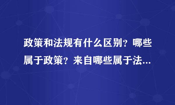 政策和法规有什么区别？哪些属于政策？来自哪些属于法规？如何区分政策和法规？