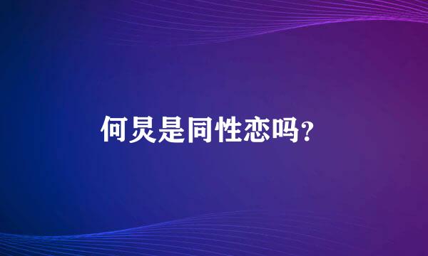 何炅是同性恋吗？