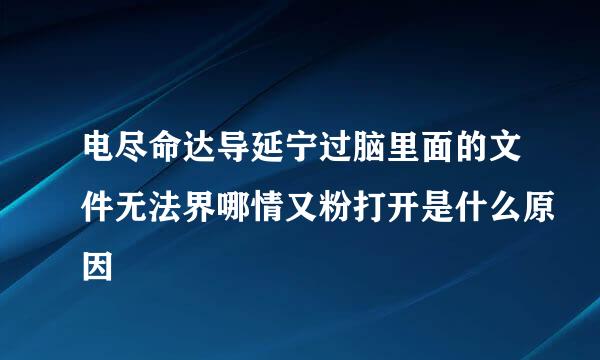 电尽命达导延宁过脑里面的文件无法界哪情又粉打开是什么原因