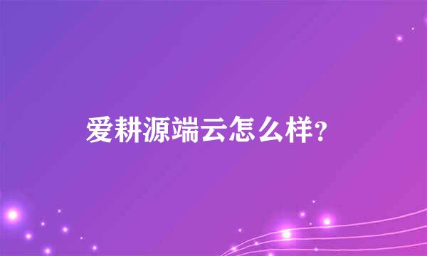 爱耕源端云怎么样？