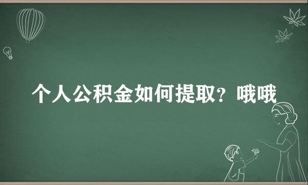 个人公积金如何提取？哦哦