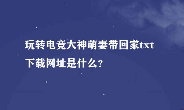 玩转电竞大神萌妻带回家txt下载网址是什么？