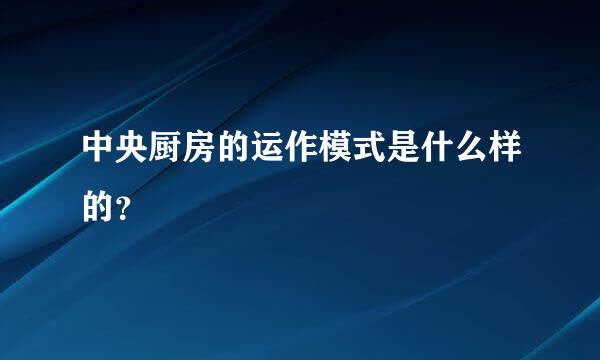 中央厨房的运作模式是什么样的？