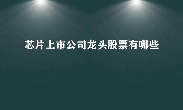 芯片上市公司龙头股票有哪些