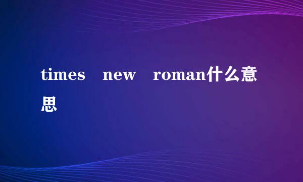 times new roman什么意思