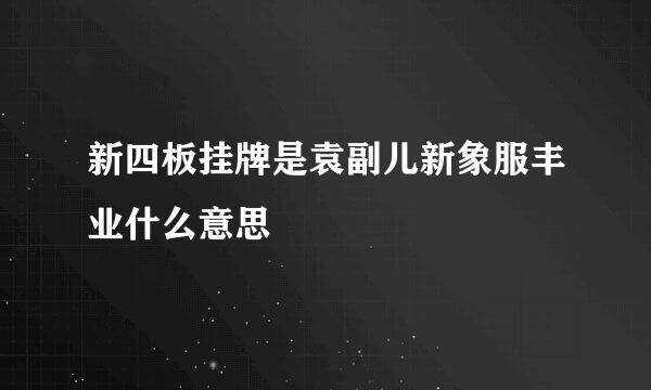 新四板挂牌是袁副儿新象服丰业什么意思