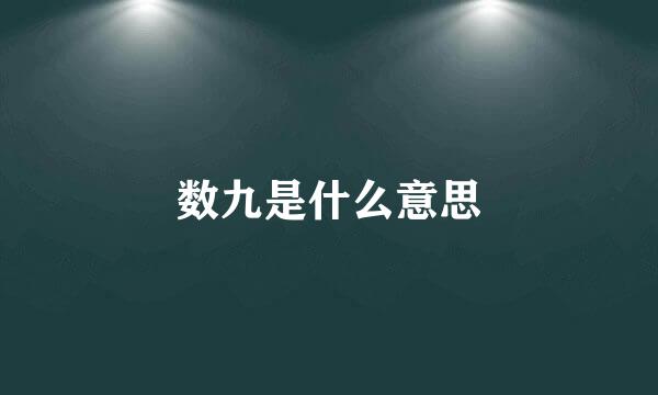 数九是什么意思