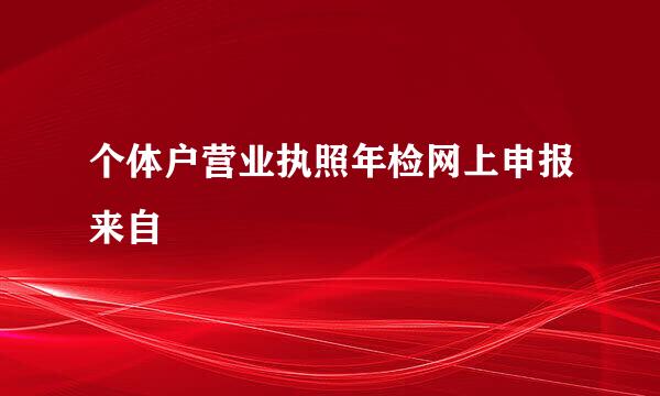 个体户营业执照年检网上申报来自