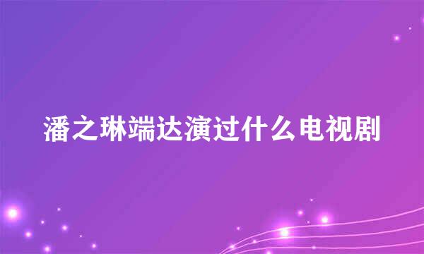 潘之琳端达演过什么电视剧